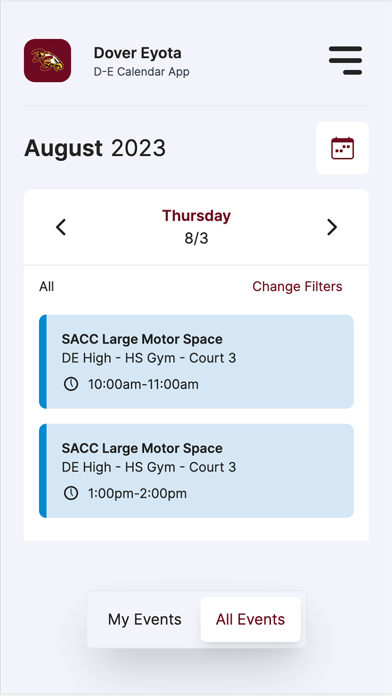 Dover-Eyota Calendar App Screenshot