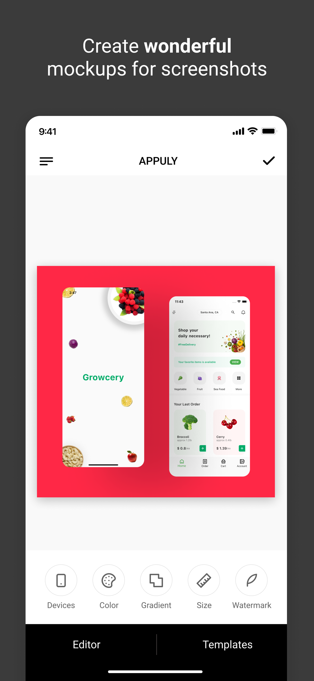 Screenshot Mockup - Appuly