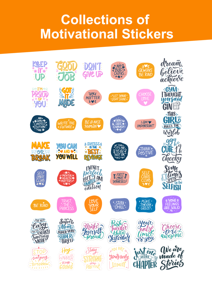 Watercolor Text Stickers