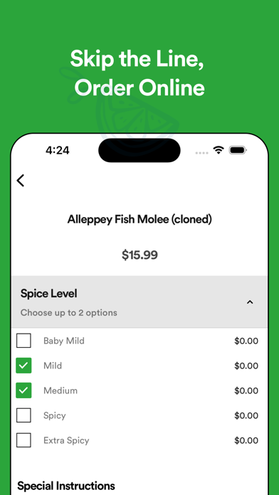 Taste of Kerala Ordering Screenshot