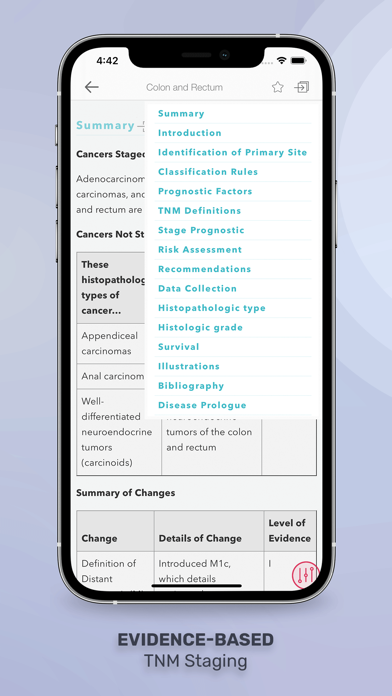 TNM Cancer Staging System Screenshot