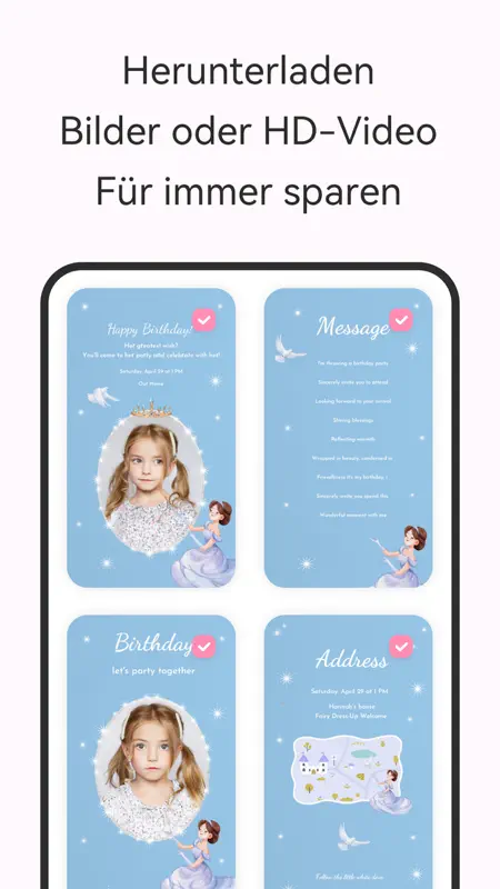 Carte anniversaire faire part screenshot 5 of 6