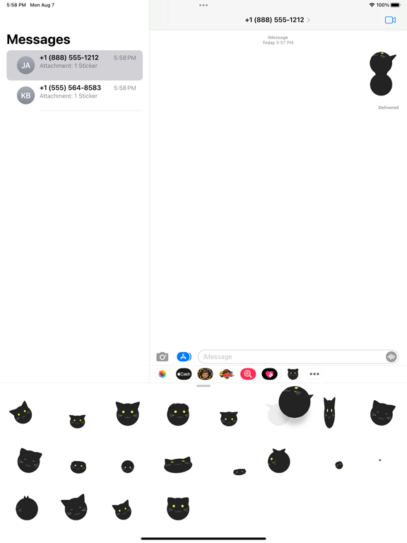 Screenshot #5 pour Sticker balle chat noir