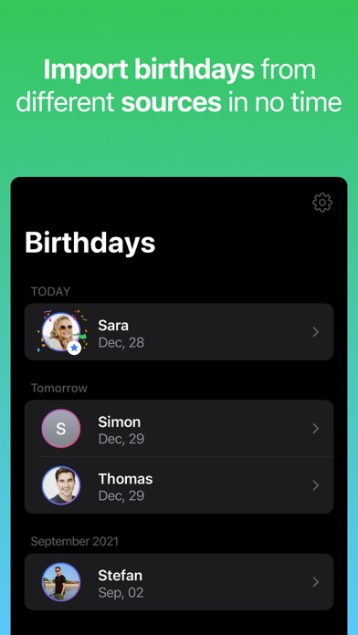 Birthday Reminder App & Widget Screenshot