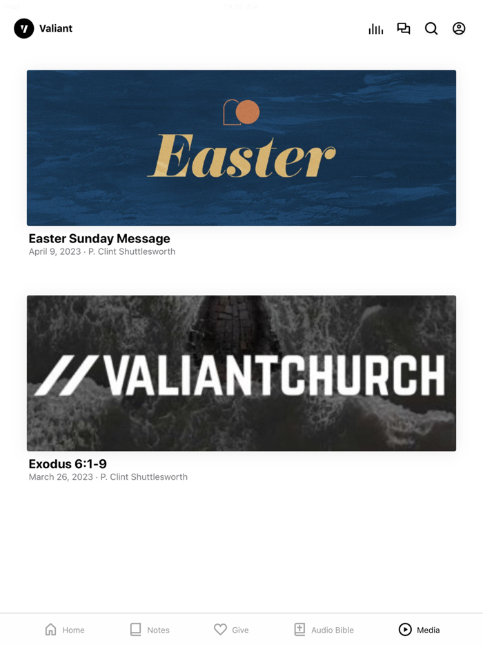 Valiant Church App