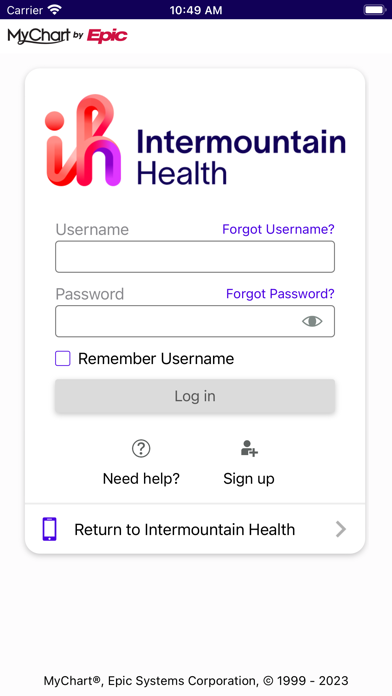 Intermountain Health CO/MT/WY Screenshot