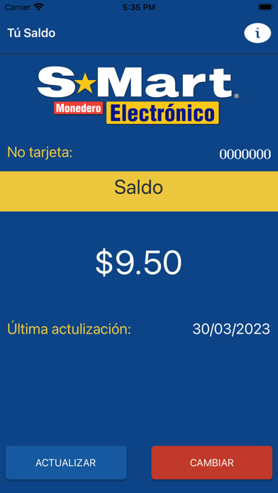Monedero Electrónico S-Mart. Screenshot