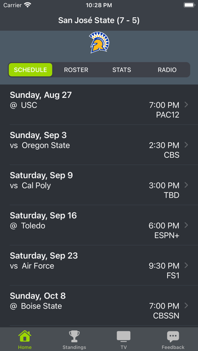 San Jose State Football App Screenshot