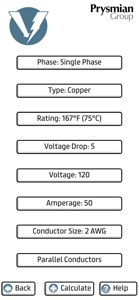 Prysmian Group Voltage Drop screenshot #3 for iPhone