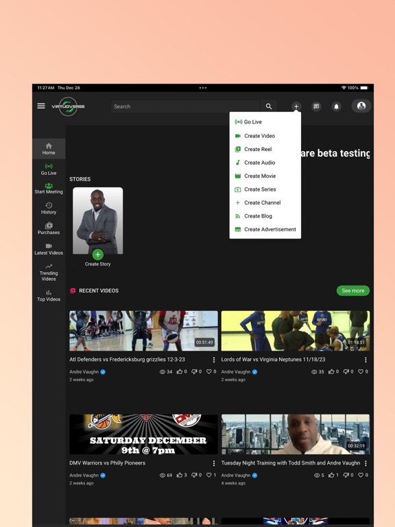 Virtuoverse iPad screenshot 4 - Social Networking app