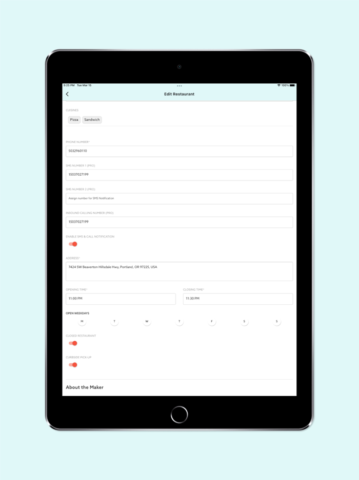 DinnerStar for Managers