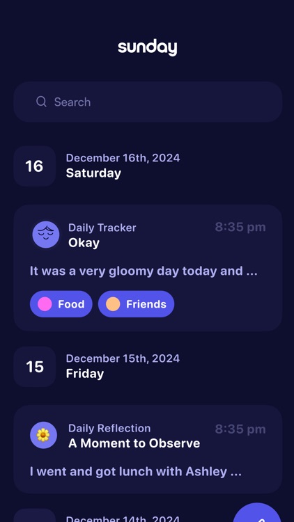 Sunday: Journal & Mood Tracker