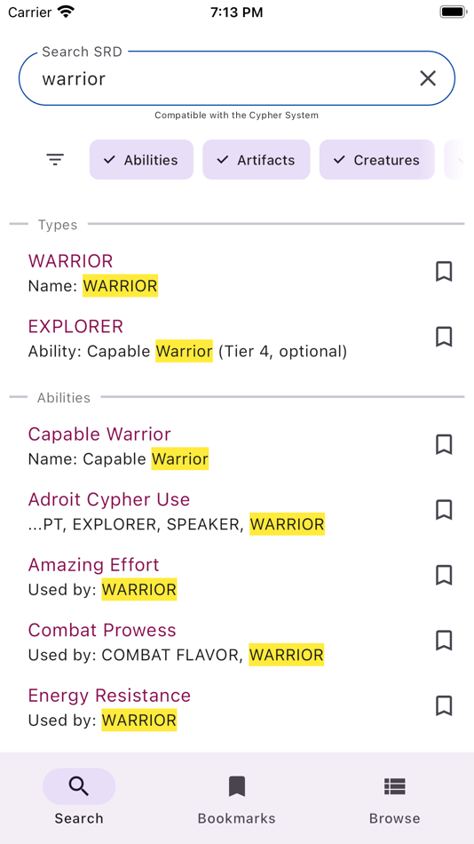#2. Cypher System SRD Lookup (iOS) 由: Isaac Lyman