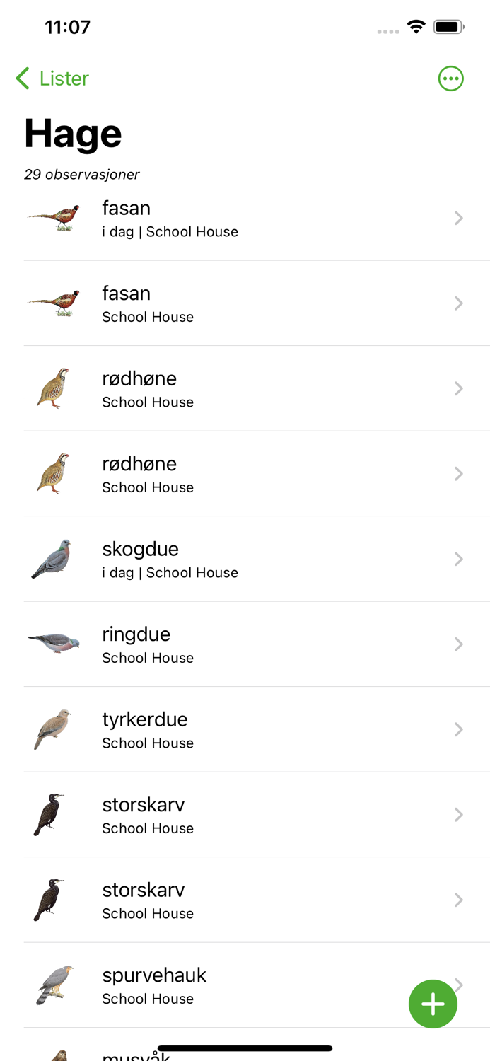 Lebensliste von NatureGuides