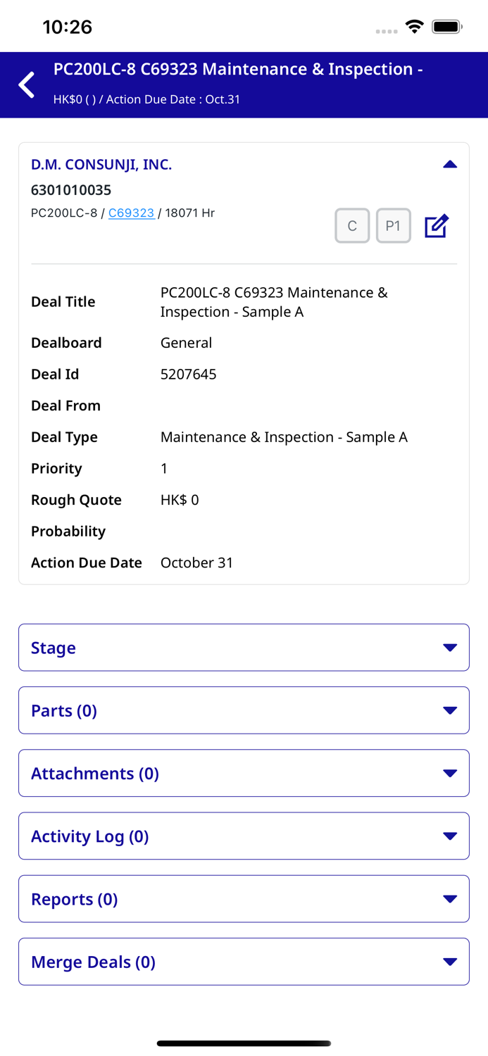 Komatsu Aftersales Support App