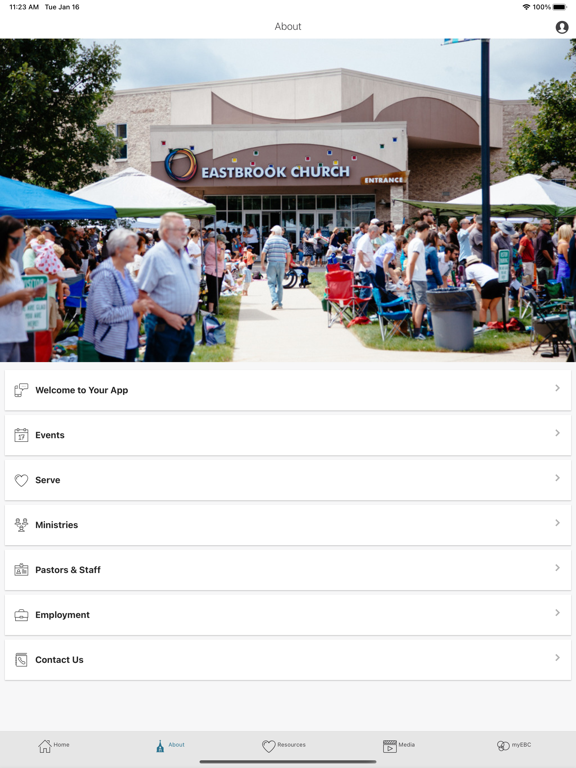 Eastbrook Church iPad screenshot 2 - Lifestyle app