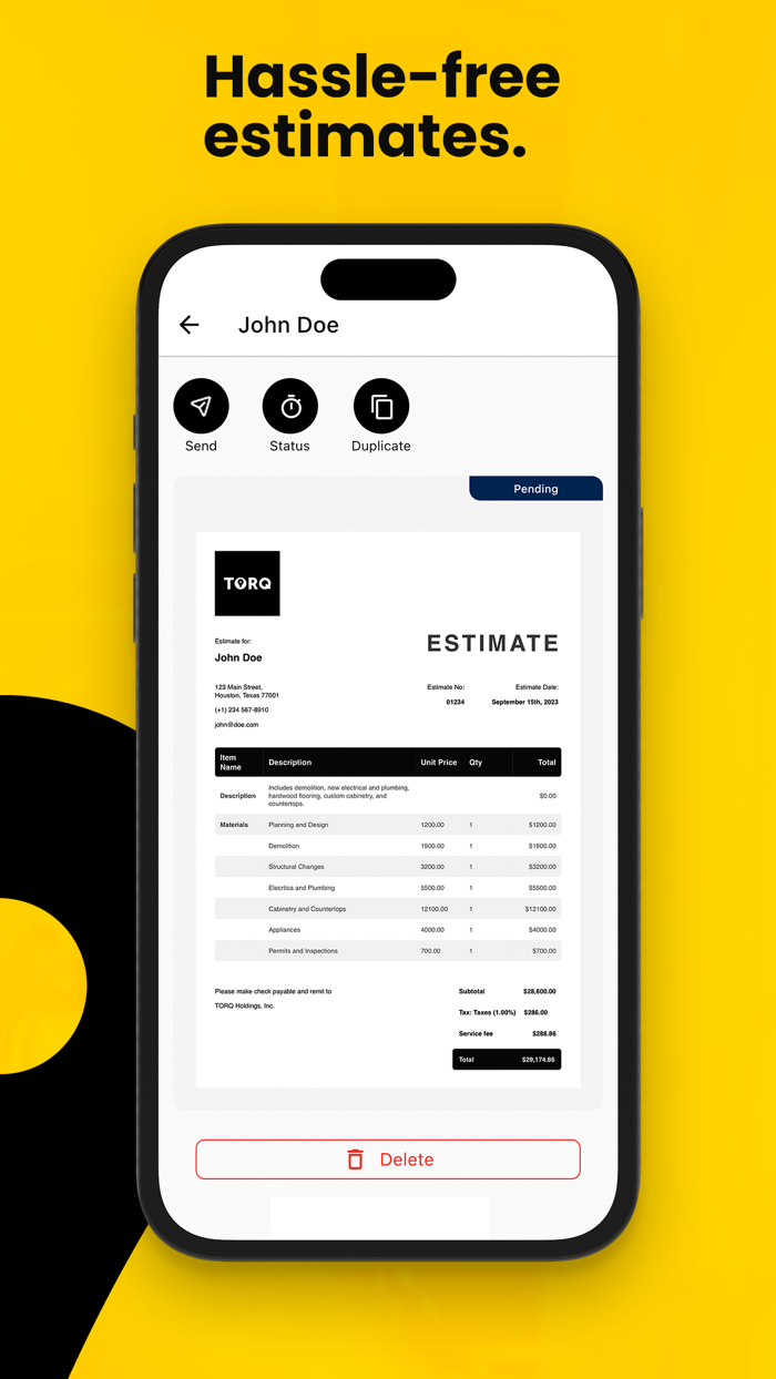 TORQ App for Home Contractors