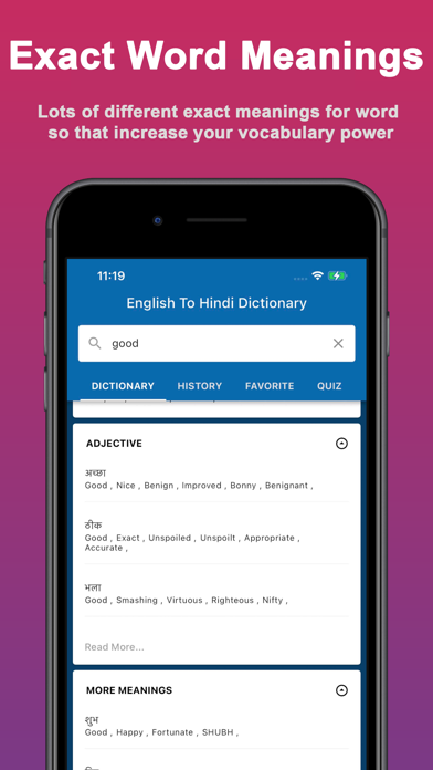 English Hindi Dictionary Pro Screenshot