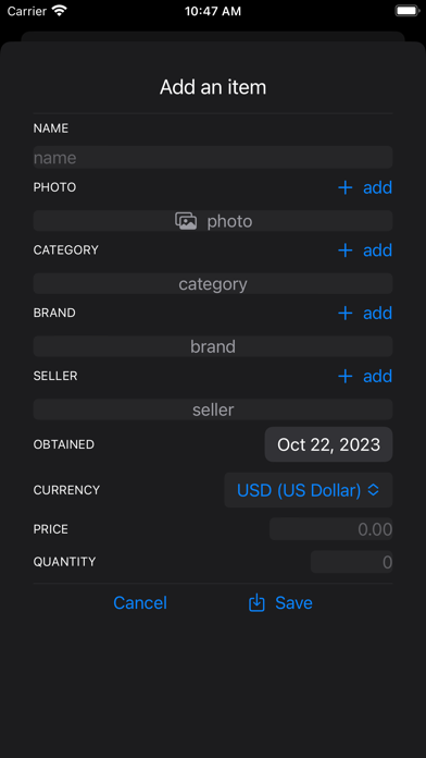 Belongings Organizer with Ads Screenshot