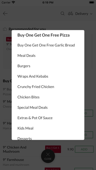Crunchy Fried Chicken & Pizza. Screenshot