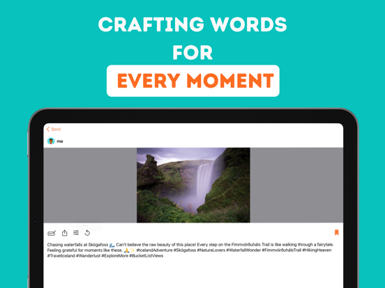 PhotoPhrase: AI Photo Captions iPad screenshot 4 - Social Networking app