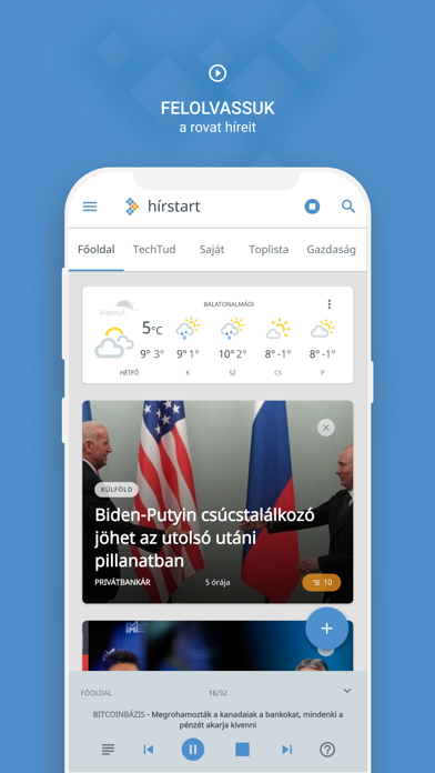 Hírstart - hírek és időjárás Screenshot