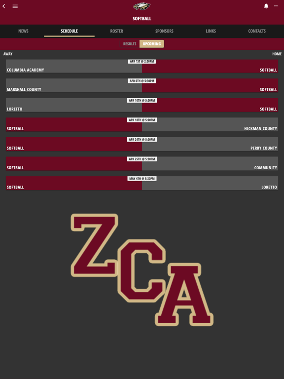 Zion Christian Academy iPad screenshot 4 - Sports app
