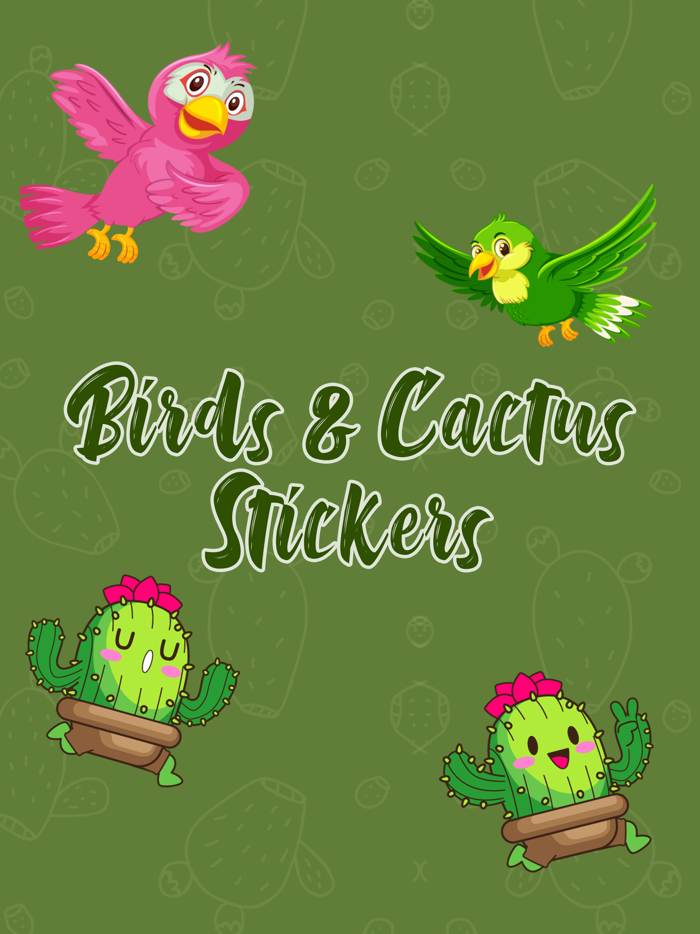 Birds and Cactus Stickers