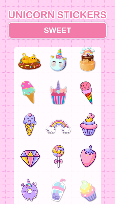 Screenshot #2 pour Unicorn Stickers Sweet