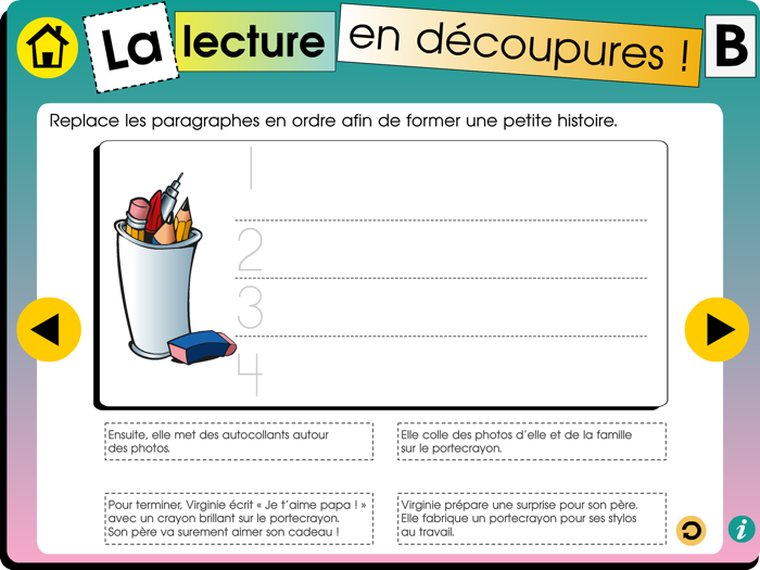 La lecture en découpures B