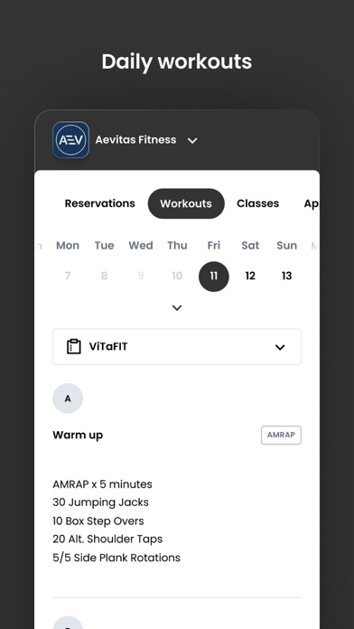 Aevitas Fitness Screenshot