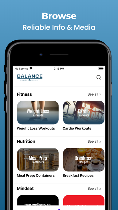 Balance Fitness and Wellness Screenshot