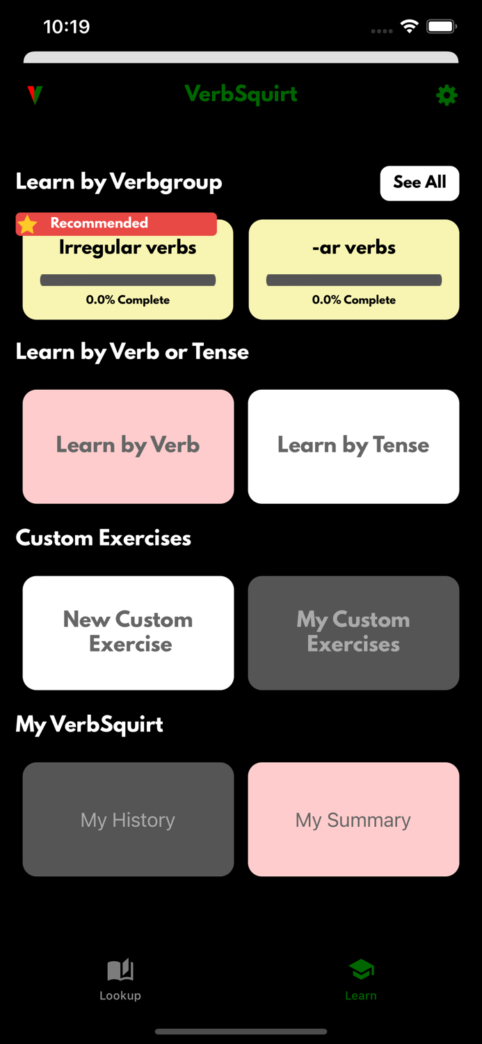VerbSquirt Portuguese Verbs