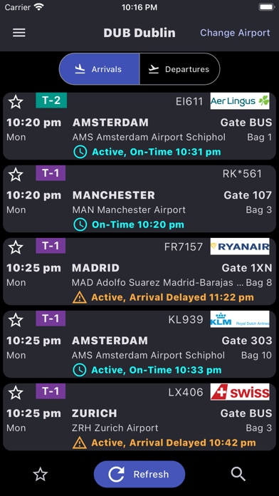 Flights Dublin Airport Screenshot