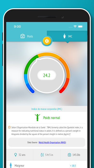 Screenshot #2 pour Suivi de poids quotidien, IMC