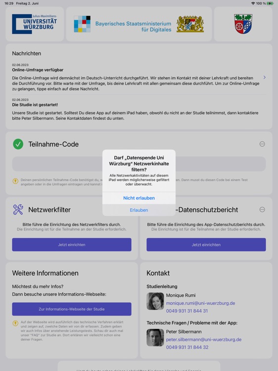 Datenspende Uni Würzburg