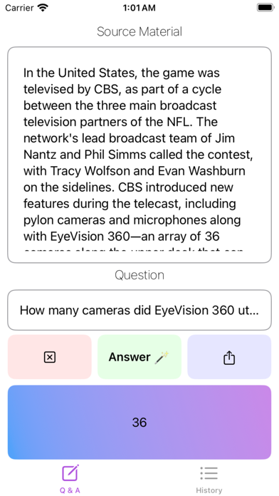 Question & Answer Screenshot
