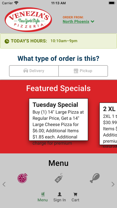 Venezias Pizzeria Screenshot