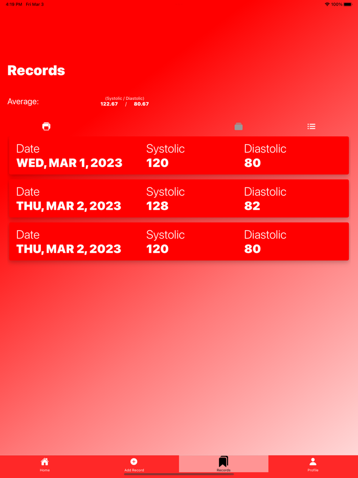 Blood Pressure Numbers