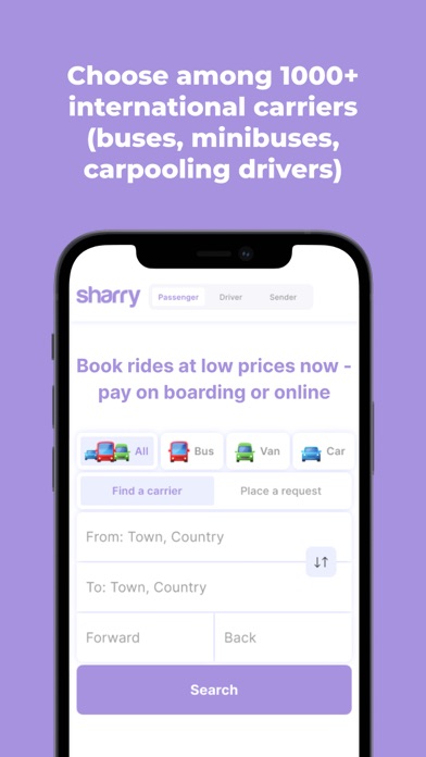 Sharry: Bus,coach & carpooling Screenshot