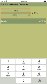 fraction to percent converter iphone screenshot 1