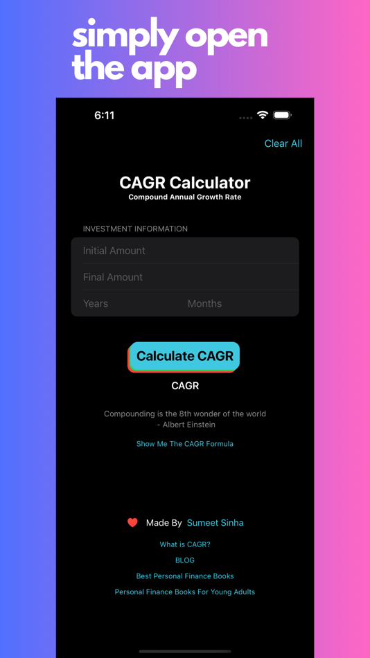 #1. CAGR Calculator - Easy CAGR (iOS) 由: SUMEET SINHA