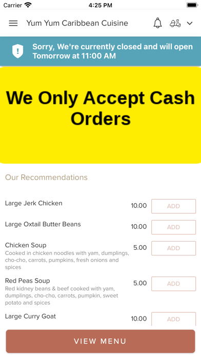 Yum Yum Caribbean Cuisine Screenshot
