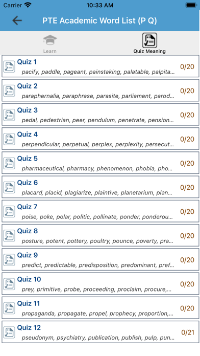 3000 PTE Vocab Screenshot