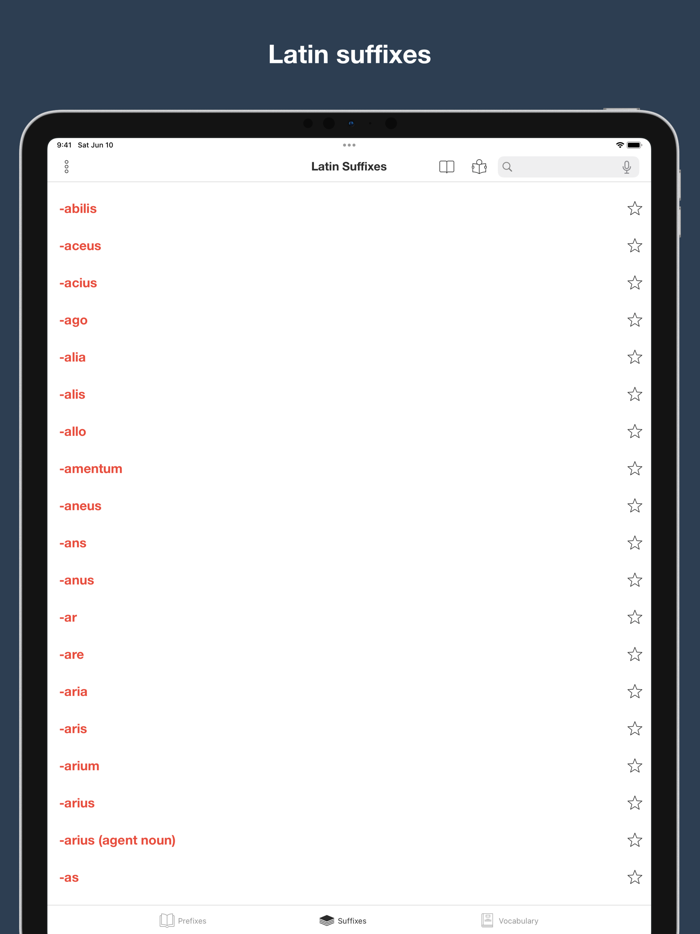 Latin prefixes and suffixes