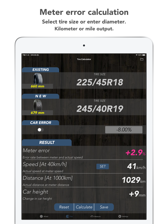 Screenshot #6 pour Tire Calculator (Offset&Speed)