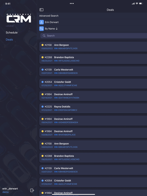 Management CRM iPad screenshot 6 - Business app