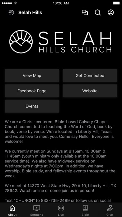 Selah Hills Church Screenshot