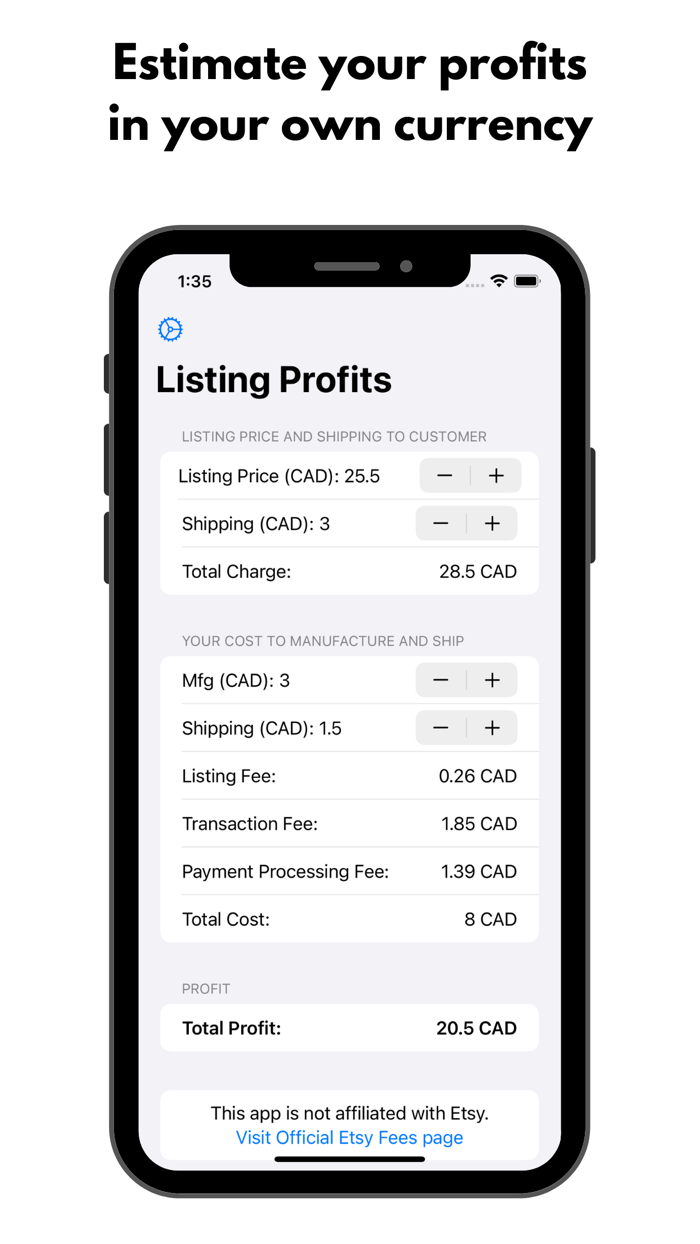 Listing Profit Calculator