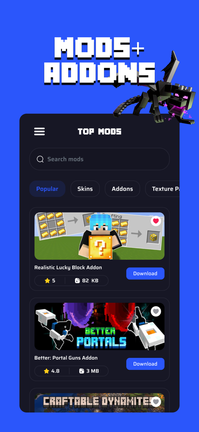 Top Mods Minecraft PE Addons